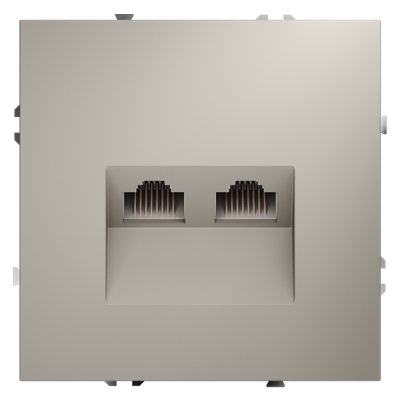 Розетка компьютерная встраиваемая VOLTUM S70 двойная RJ45+RJ45 кат.6, (кашемир) (VLS060203)