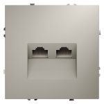 Розетка компьютерная встраиваемая VOLTUM S70 двойная RJ45+RJ45 кат.6, (кашемир) (VLS060203)