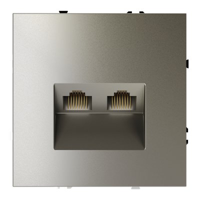 Розетка компьютерная встраиваемая VOLTUM S70 двойная RJ45+RJ45 кат.6, (шелк) (VLS060204)