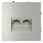 Розетка компьютерная встраиваемая VOLTUM S70 двойная RJ45+RJ45 кат.6, (сталь) (VLS060205)