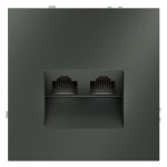 Розетка компьютерная встраиваемая VOLTUM S70 двойная RJ45+RJ45 кат.6, (титан) (VLS060206)