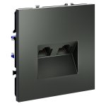 Розетка компьютерная встраиваемая VOLTUM S70 двойная RJ45+RJ45 кат.6, (титан) (VLS060206)