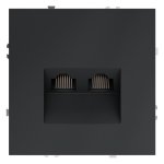 Розетка компьютерная встраиваемая VOLTUM S70 двойная RJ45+RJ45 кат.6, (графит) (VLS060207)