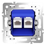 Механизм розетки компьютерной двойной RJ45+RJ45 кат.6, S70
