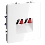 Розетка акустическая встраиваемая VOLTUM S70 4-местная, (белый глянцевый) (VLS060301)