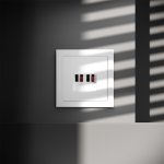 Розетка акустическая встраиваемая VOLTUM S70 4-местная, (белый матовый) (VLS060302)