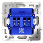 Розетка акустическая встраиваемая VOLTUM S70 4-местная, (сталь) (VLS060305)