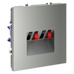 Розетка акустическая встраиваемая VOLTUM S70 4-местная, (сталь) (VLS060305)