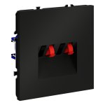 Розетка акустическая встраиваемая VOLTUM S70 4-местная, (черный матовый) (VLS060308)