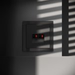 Розетка акустическая встраиваемая VOLTUM S70 4-местная, (черный матовый) (VLS060308)