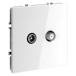 Розетка телевизионная встраиваемая VOLTUM S70 оконечная TV+SAT, (белый глянцевый) (VLS060401)