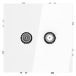 Розетка телевизионная встраиваемая VOLTUM S70 оконечная TV+SAT, (белый глянцевый) (VLS060401)