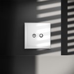 Розетка телевизионная встраиваемая VOLTUM S70 оконечная TV+SAT, (белый глянцевый) (VLS060401)