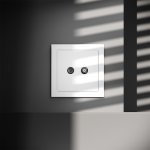 Розетка телевизионная встраиваемая VOLTUM S70 оконечная TV+SAT, (белый матовый) (VLS060402)