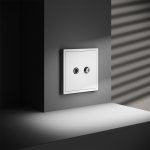 Розетка телевизионная встраиваемая VOLTUM S70 оконечная TV+SAT, (белый матовый) (VLS060402)