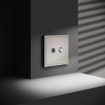 Розетка телевизионная встраиваемая VOLTUM S70 оконечная TV+SAT, (кашемир) (VLS060403)