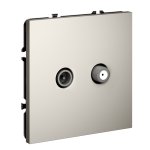 Розетка телевизионная встраиваемая VOLTUM S70 оконечная TV+SAT, (кашемир) (VLS060403)