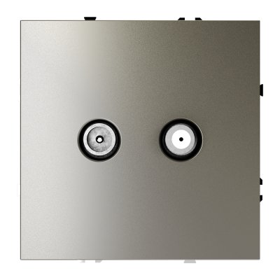 Розетка телевизионная встраиваемая VOLTUM S70 оконечная TV+SAT, (шелк) (VLS060404)