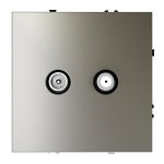 Розетка телевизионная встраиваемая VOLTUM S70 оконечная TV+SAT, (шелк) (VLS060404)