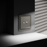 Розетка телевизионная встраиваемая VOLTUM S70 оконечная TV+SAT, (шелк) (VLS060404)