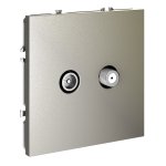 Розетка телевизионная встраиваемая VOLTUM S70 оконечная TV+SAT, (шелк) (VLS060404)