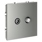 Розетка телевизионная встраиваемая VOLTUM S70 оконечная TV+SAT, (сталь) (VLS060405)