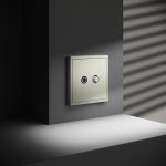 Розетка телевизионная встраиваемая VOLTUM S70 оконечная TV+SAT, (сталь) (VLS060405)