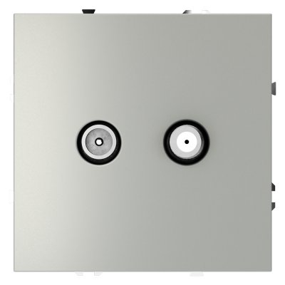 Розетка телевизионная встраиваемая VOLTUM S70 оконечная TV+SAT, (сталь) (VLS060405)