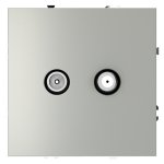 Розетка телевизионная встраиваемая VOLTUM S70 оконечная TV+SAT, (сталь) (VLS060405)