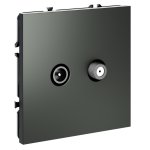 Розетка телевизионная встраиваемая VOLTUM S70 оконечная TV+SAT, (титан) (VLS060406)