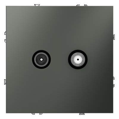 Розетка телевизионная встраиваемая VOLTUM S70 оконечная TV+SAT, (титан) (VLS060406)