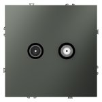 Розетка телевизионная встраиваемая VOLTUM S70 оконечная TV+SAT, (титан) (VLS060406)