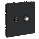 Розетка телевизионная встраиваемая VOLTUM S70 оконечная TV+SAT, (графит) (VLS060407)