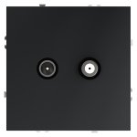 Розетка телевизионная встраиваемая VOLTUM S70 оконечная TV+SAT, (графит) (VLS060407)