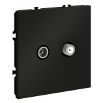 Розетка телевизионная встраиваемая VOLTUM S70 оконечная TV+SAT, (черный матовый) (VLS060408)