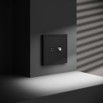 Розетка телевизионная встраиваемая VOLTUM S70 оконечная TV+SAT, (черный матовый) (VLS060408)