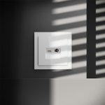 Розетка телевизионная встраиваемая VOLTUM S70 TV+RJ45 кат. 6, (белый глянцевый)