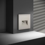 Розетка телевизионная встраиваемая VOLTUM S70 TV+RJ45 кат. 6, (кашемир)