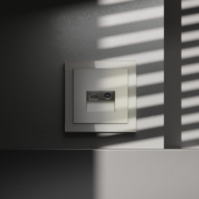 Розетка телевизионная встраиваемая VOLTUM S70 TV+RJ45 кат. 6, (шелк)