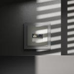 Розетка телевизионная встраиваемая VOLTUM S70 TV+RJ45 кат. 6, (сталь)