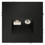 Розетка телевизионная встраиваемая VOLTUM S70 TV+RJ45 кат. 6, (черный матовый)