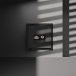 Розетка телевизионная встраиваемая VOLTUM S70 TV+RJ45 кат. 6, (черный матовый)