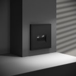 Розетка телевизионная встраиваемая VOLTUM S70 TV+RJ45 кат. 6, (черный матовый)