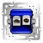 Механизм розетки TV+RJ45 кат. 6, S70