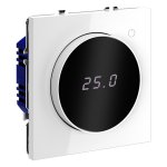 Терморегулятор электронный VOLTUM S70 с индикацией и датчиком, для теплого пола, (белый глянцевый) (VLS070101)