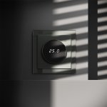 Терморегулятор электронный VOLTUM S70 с индикацией и датчиком, для теплого пола, (титан) (VLS070106)