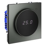 Терморегулятор электронный VOLTUM S70 с индикацией и датчиком, для теплого пола, (титан) (VLS070106)