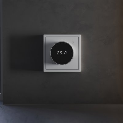 Терморегулятор электронный VOLTUM S70 с индикацией и датчиком, для теплого пола, (серый)