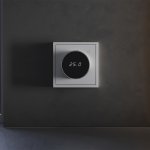 Терморегулятор электронный VOLTUM S70 с индикацией и датчиком, для теплого пола, (серый)