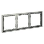 Рамка пластиковая VOLTUM S70 на 3 поста, (сталь) (VLS100305)